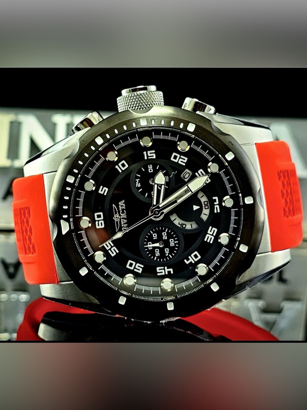 Invicta Speedway Men's Watch - 50mm, Red & Black Dial New